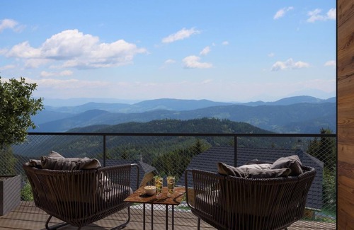 Albeck Casa | Tomtegl-Bergchalet No.10 mit Privatsauna, Infinitypool, Kamin, Fitnessraum, 1500m Seehöhe