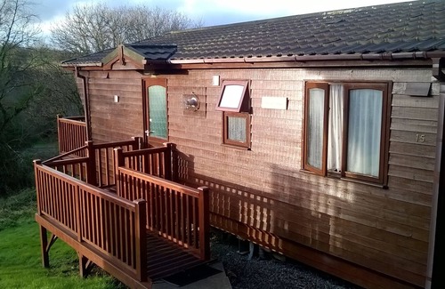 Narberth Chalet De Esquí | Tranquilo y lujoso Lodge de 4 estrellas con vistas al bosque, Narberth, Pembrokeshire