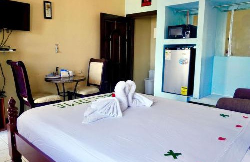 Ciudad de Belice Apartamento | TRANQUIL Sea View Studio with Balcony, Infinity POOL, Overwater Deck & Kitchenette, 2nd Floor
