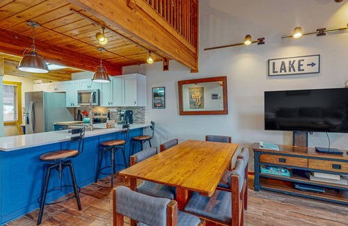 Sunplace Casa | Tranquil & sunlit lake retreat with pool, fire pit, & views - near skiing & golf