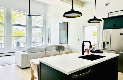 Dryden Casa | Tranquil Waters - Modern Lakefront Haven with Hot Tub - Explore, Relax, and Recharge! Close to UMF!