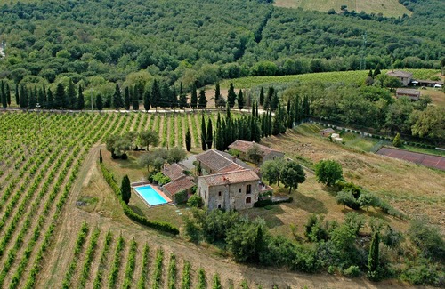 Castelnuovo Berardenga Cabaña | Traumblick in die Toskana vom Landhaus mit Pool auf Hügel zw. Siena u. Florenz