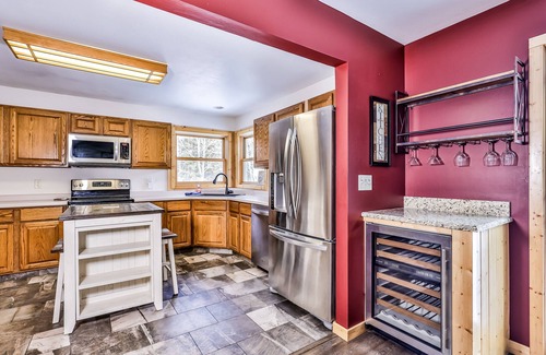 Mercer Casa | Tree-lined home with gas grill, firepit, & fireplace - walk to lake