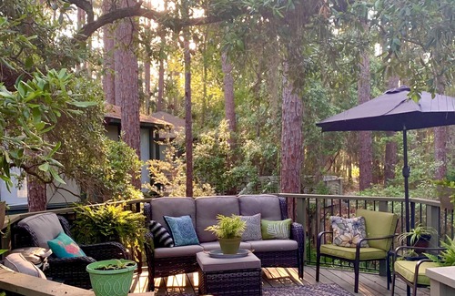 Sea Pines Cabaña | Treehouse in Forest by the Sea Walk to Harbourtown