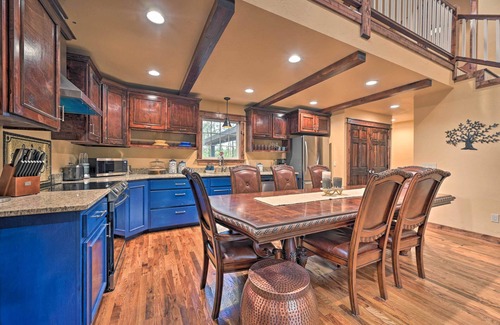 Broken Bow Cabaña | Tudor-Style Broken Bow Cottage w/ Hot Tub & Decks!
