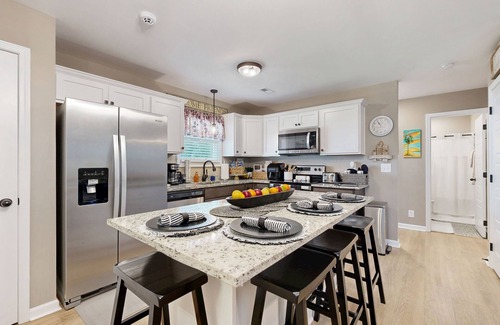 Clarksville Casa | Two-story home with private yard, patio, firepit, grill, & W/D