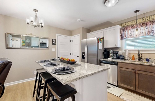 Clarksville Casa | Two-story home with private yard, patio, firepit, grill, & W/D