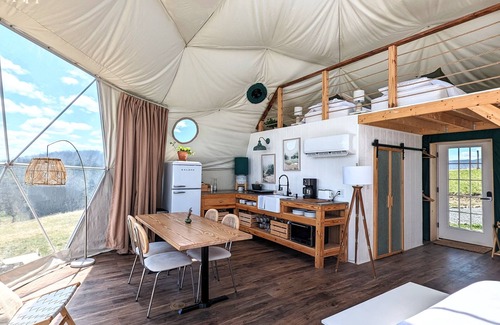 Cobleskill Cabina | Unique Geodesic Dome Retreat nestled on an Agroforestry Farm