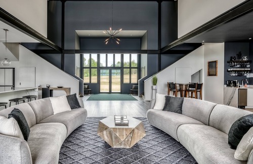 Bumpass Casa | Unique lake house with infinity pool, hot tub, modern interior, & views