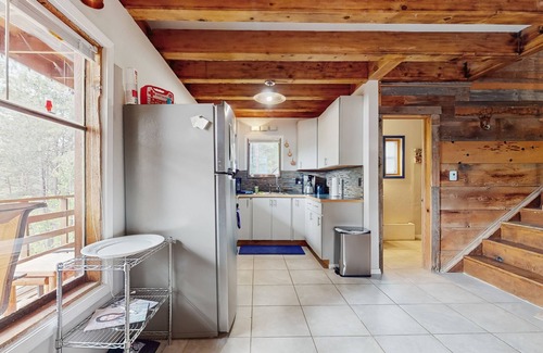 Angel Fire Casa | Unique lodge w/ mountain & valley views, wood-burning fireplace, and decks