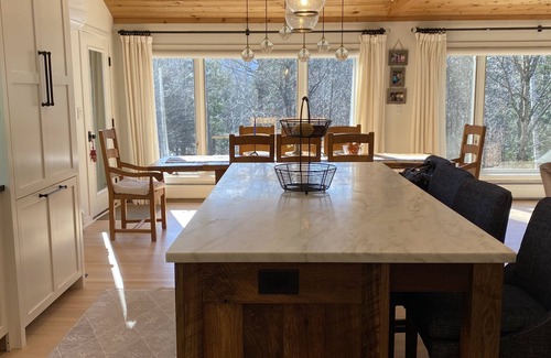 Stratton Mountain Casa | Updated luxury home on shuttle, with hot tub, sauna, fireplace, mountain views!