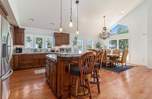 Silver Lake Casa | Upscale Lakefront Oasis: Private Dock, Dune Views, Firepit!