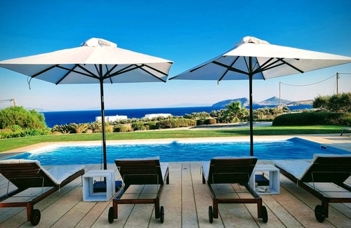 Paros Villa | Villa de lujo junto al mar, vistas impresionantes, cerca de Naoussa y Sta Maria