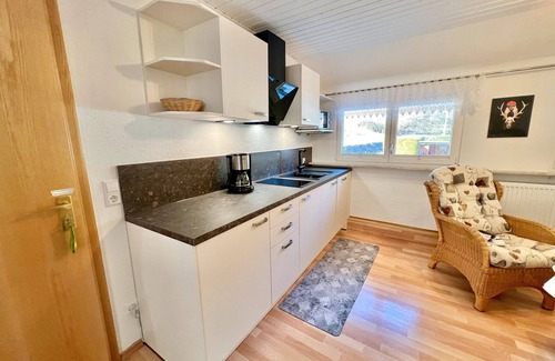 Oppenau Apartamento | Apartamento de vacaciones "2" con vistas a la montaña, se admiten perros, terraza compartida y WLAN