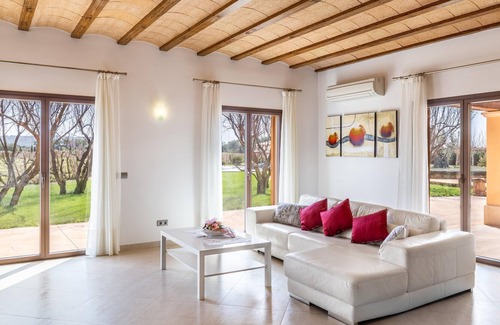 Es Palmer Casa | Casa de vacaciones Son Fort Des Trenc con vistas a la montaña, piscina, Wi-Fi, terraza y jardín