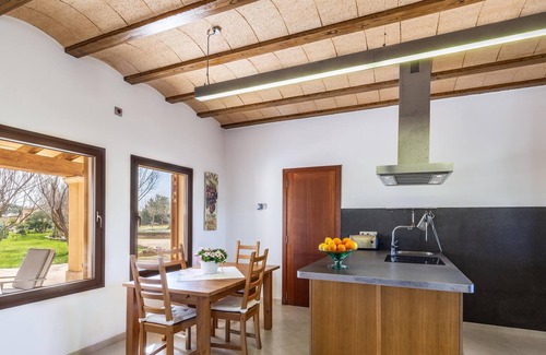 Es Palmer Casa | Casa de vacaciones Son Fort Des Trenc con vistas a la montaña, piscina, Wi-Fi, terraza y jardín