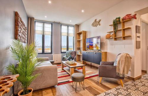 Houlgate Apartamento | VILLA 139 LA VAGUE - FRONT DE MER - appartement contemporain et terrasse sur cour - 2 à 6 personnes - Rez-de-chaussée