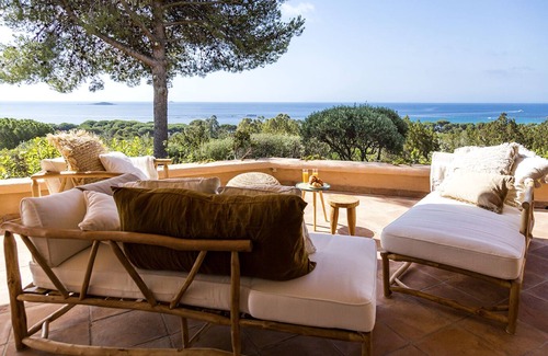 Hameau de Palombaggia Villa | Villa 8 personas vista panorámica de las playas de Palombaggia. Acceso al mar a pie.