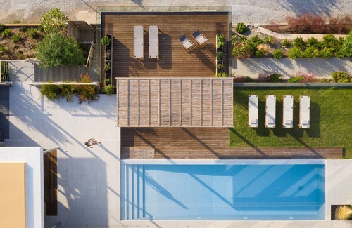 Koutsounari Villa | Villa Ammos, 4 habitaciones, 4 baños, piscina, área de comedor y sala de estar interior