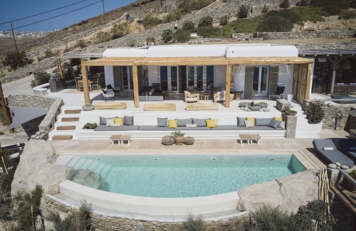 Ftelia Villa | Villa Barbarossa - Elegant Beachfront Retreat with Heated Pool & Outdoor Gym
