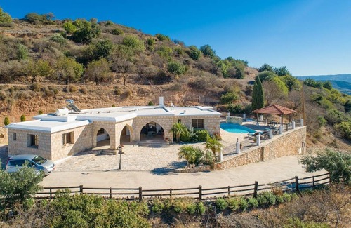 Peristerona Villa | Villa Heaven: Large Private Pool, Sea Views, A/C, WiFi, Eco-Friendly