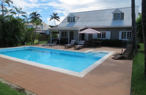 La Saline Les Bains Villa | Villa Laurier Rose 'con piscina a 300 metros de la playa y la laguna de Salinas
