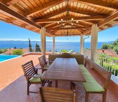 Lovran Villa | VILLA LOVRAN - 150 m to the beach - infinity pool - incredible sea view - fitness room