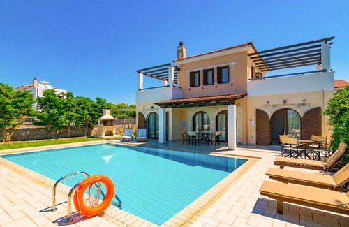 Kefalas Villa | Villa Nikolas: Large Private Pool, A/C, WiFi
