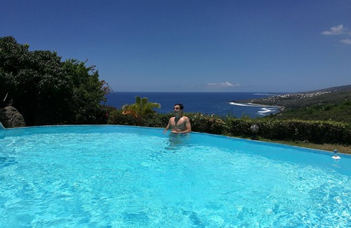 Saint-Leu Casa | Villa con piscina frente al mar - excelente vista de 180 ° (mar / montaña)