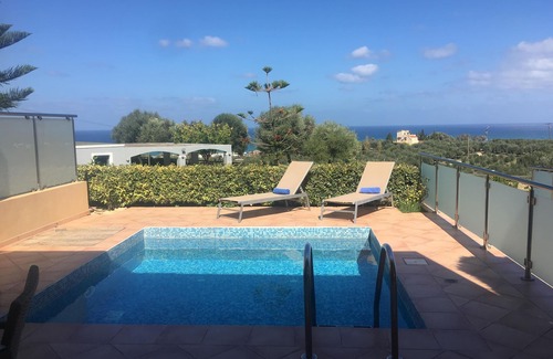 Adelianos Kampos Villa | Villa con vistas al mar, desayuno incluido, 800 metros de la playa de arena, área de juegos