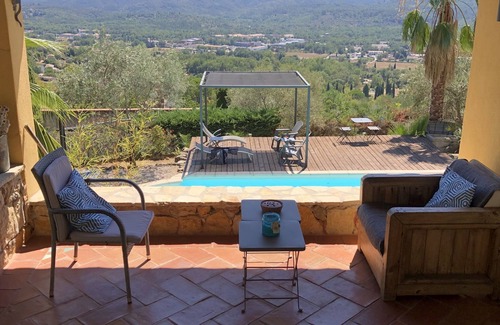 Montauroux Villa | Villa con piscina, magnífica vista, pontón de madera, a 3 min del pueblo (julio-agosto)