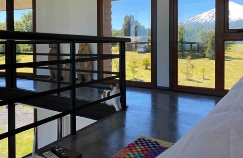 Villarrica Casa | Volcano Retreat Ⅰ con vista al Volcán.
