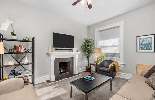 Central West End Casa | Walk to Forest Park Euclid Fire Pit Porch Swing
