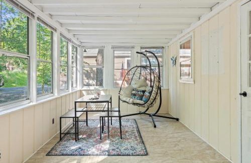 Pocono Lake Casa | Walk to the Lake Firepit and Sunroom Tomhickon