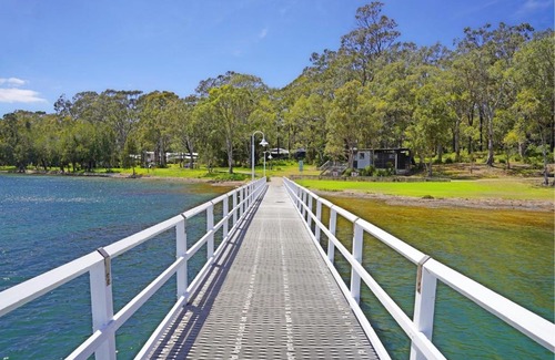 Murrays Beach Casa | Wallarah Forest Stay - heated swim spa and resort style grounds
