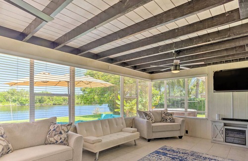 Lake Clarke Shores Casa | Water-view home near the beach with private hot tub, deck, boat access, grill