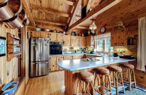 Northeast Somerset Casa | Waterfront Home on Moose River with Firepit, Porch, Pool Table, Great River View