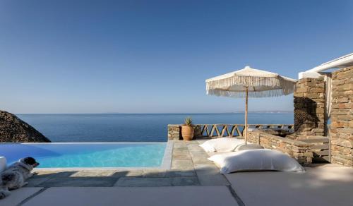 Kea Villa | Waterfront villa with a swimming pool, sea view and direct access to the sea