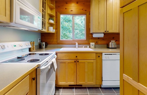 Sudden Valley Casa | Wilderness retreat on a double lot with a fireplace, large deck, & W/D