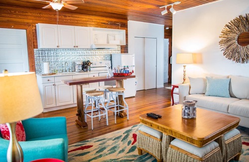 St. Augustine Beach Apartamento | Winston en Ruby Dog en la calle B