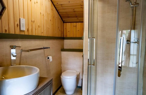 East Drayton Chalet De Esquí | Wooden tiny house Glamping cabin with hot tub 1