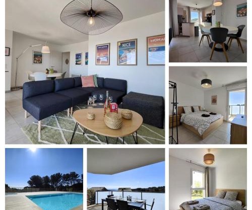 2 bedrooms apartment Sea View Pool WiFi Parking CLIM
