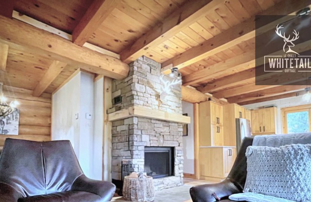 A luxurious Cabin with a spa with a private lake