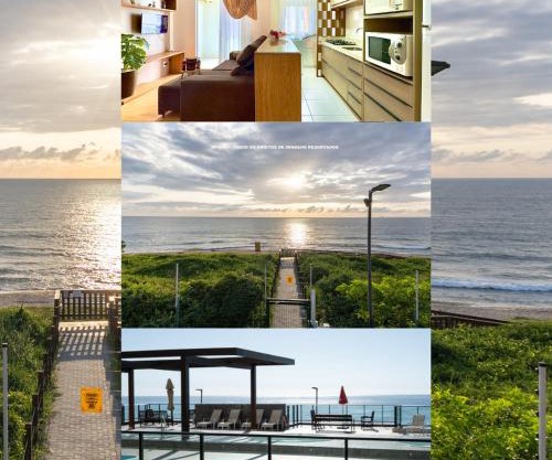 Apto completo com VISTA MAR em CONDOMINIO RESORT FRENTE MAR em Barra Velha 2 quartos AR CONDICIONADO CHURRASQUEIRA privativa Cozinha Completa PISCINA vaga de Garagem - VIL3