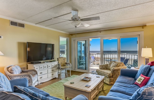 Beach Condo Private Patio with a Great View of the Atlantic Ocean by RedAwning