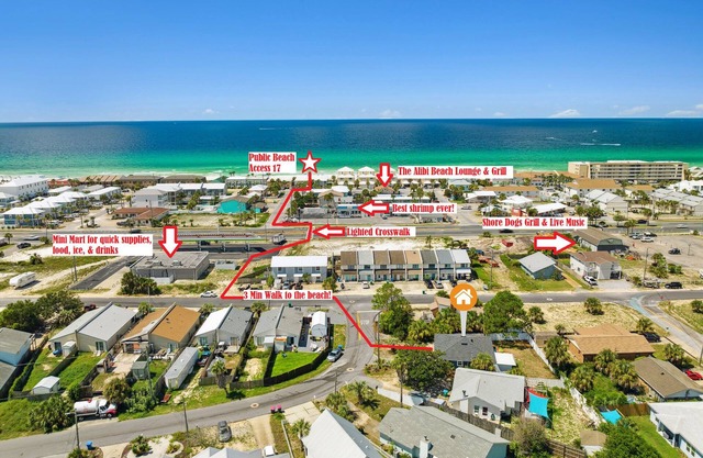 Best Location in PCB!! Walk to everything. 3 min stroll to beach, food, bars.