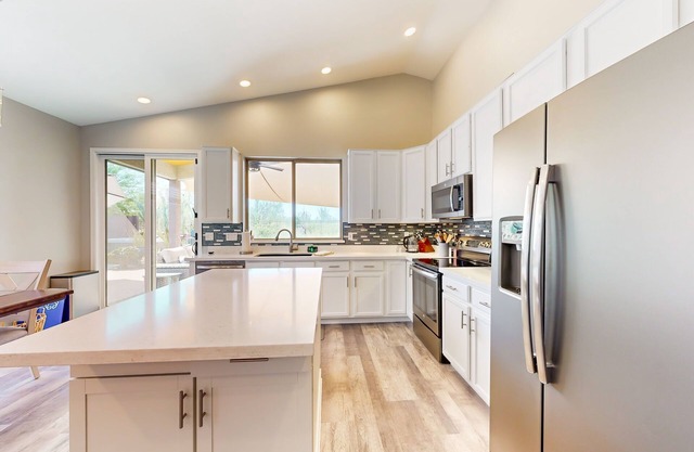 Blooming Cacti Hideaway | Luxe home with pool, hot tub, grill, and mtn views