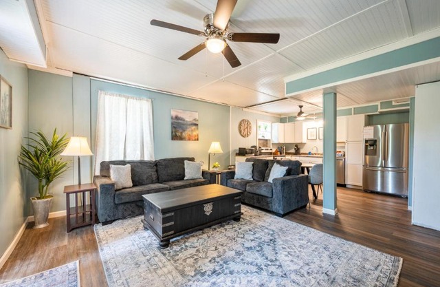 Cabin Style With Patio Seating & Charcoal Grill