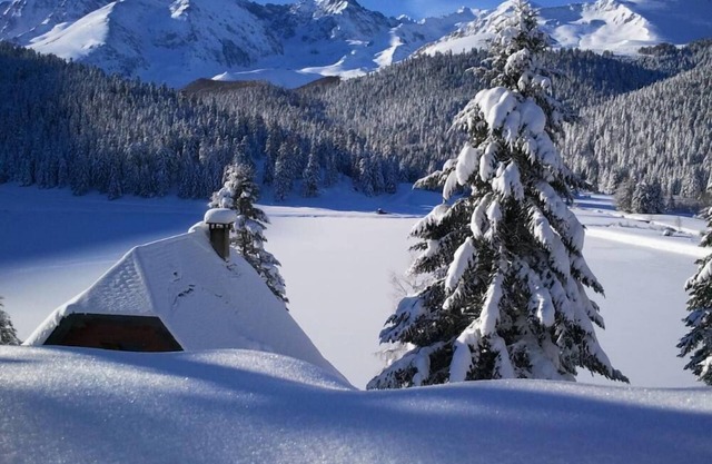 Campan Payolle: A SOLO 30 MN DE LA MONGIE , VISTA AL LAGO DE PAYOLLE , CHALET DOBLE CON TODAS LAS COMODIDADES para 6 adultos y 2 niños