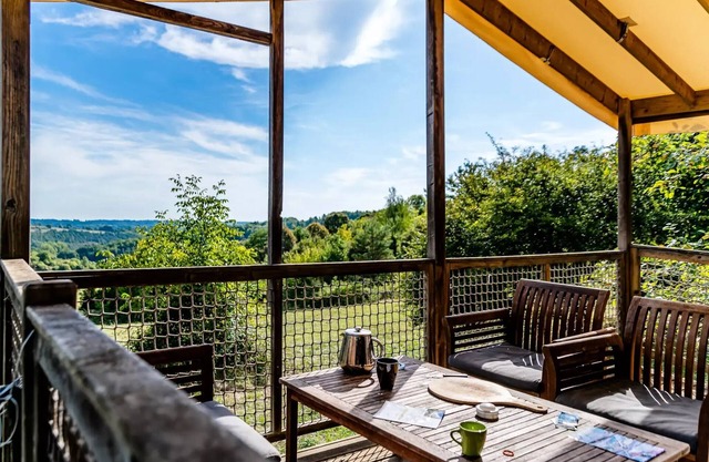 Campsite Flower Les Terrasses de Dordogne *** - Canvas Bungalow 3 Rooms 5 People Without Sanitary